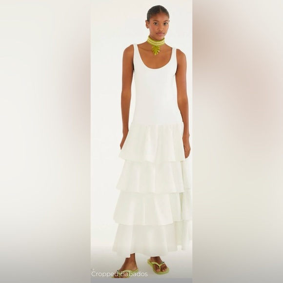 FARM Rio Dresses & Skirts - White Tiered Ruffle Dress